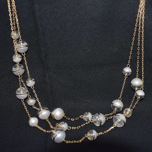 Triple Strand Beaded Necklace